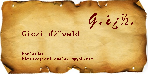 Giczi Évald névjegykártya