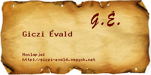 Giczi Évald névjegykártya